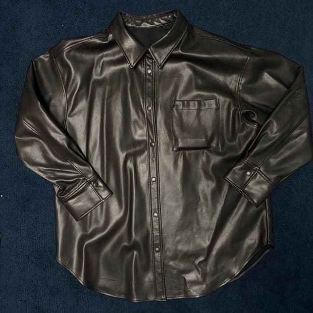 빈티지 레더 셔츠