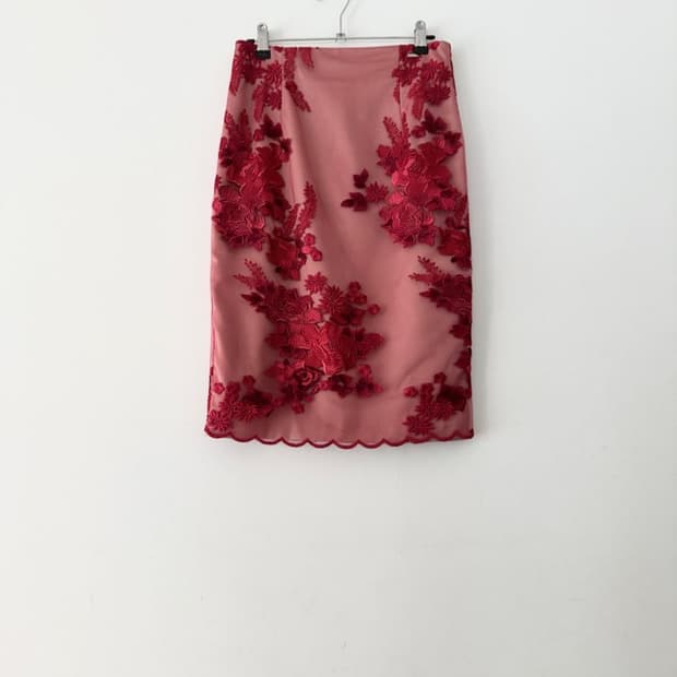 Organza oriental skirt / red