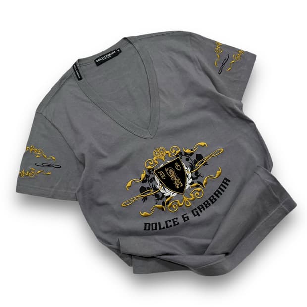 Dolce & Gabbana Shield V Neck T-Shirt