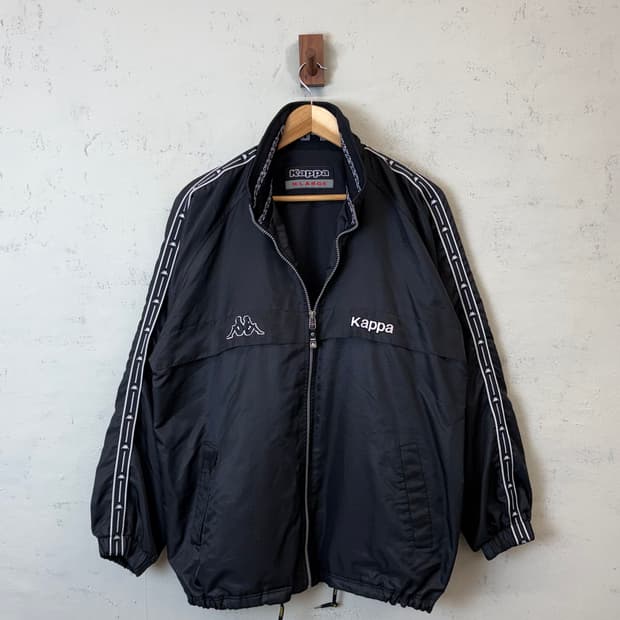 카파 90s 올드스쿨 사이드라인 바람막이 블랙