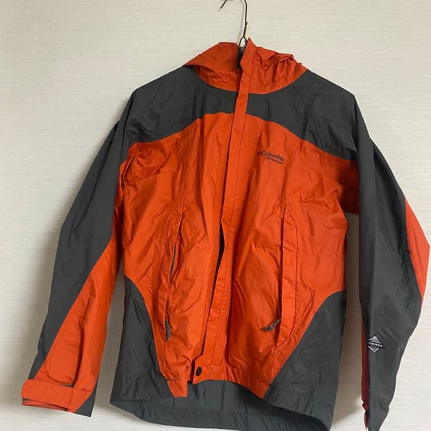 컬럼비아 등산 자켓 오렌지/회색
