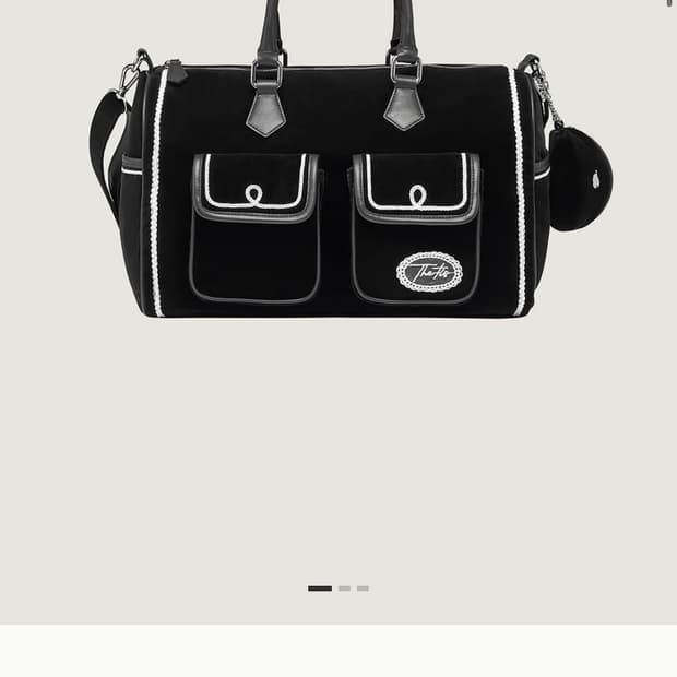 더티스 스콘 벨벳 레이스 보스턴백 블랙