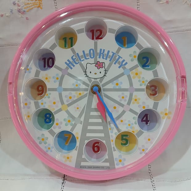 2002년 빈티지 헬로키티 회전목마 벽시계