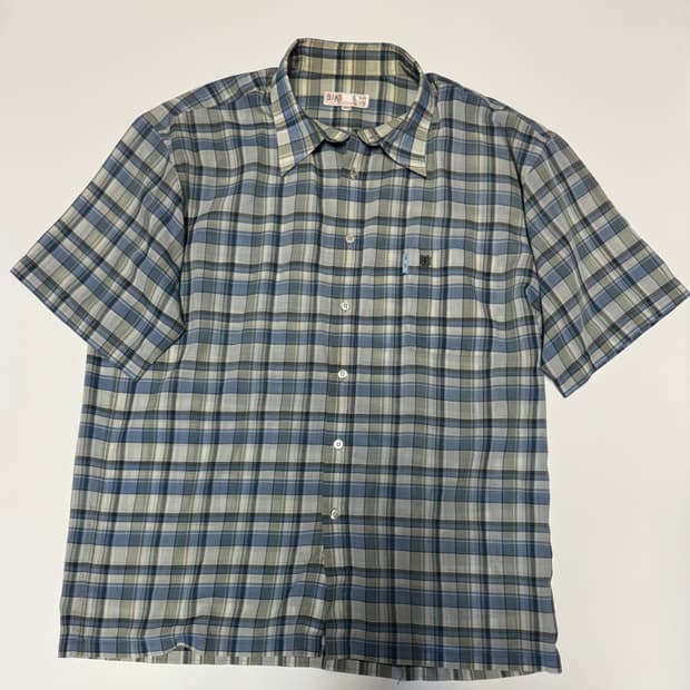 닥스 DAKS 여름 오버핏 빈티지 반팔 체크 셔츠 2XL