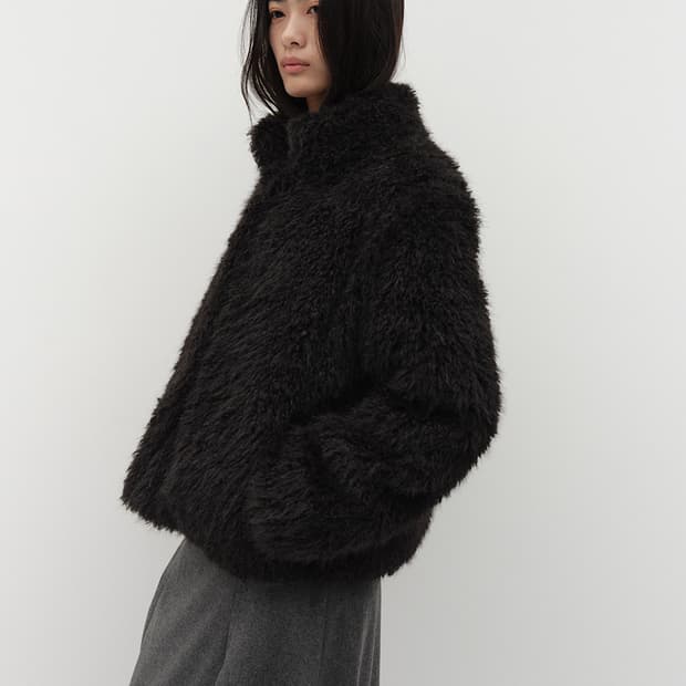 Low Tide HAIRY FUR JACKET [BLACK]