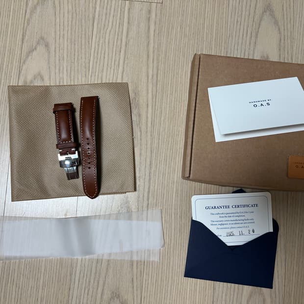 OAS 오에이에스 이탈리안 패딩 워치 레더 가죽 밴드 스트랩 시계줄 S