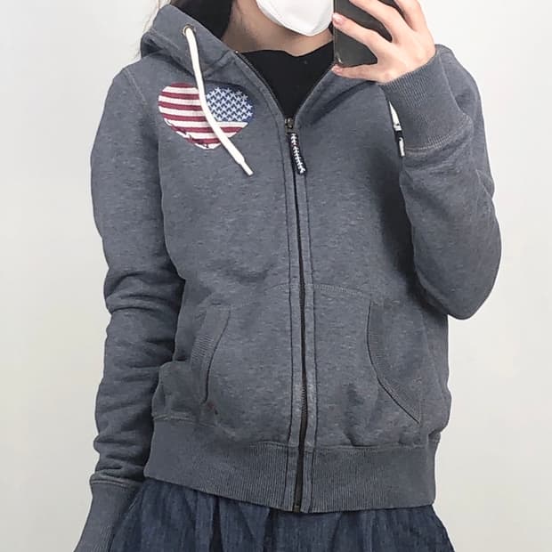 타미힐피거 하트 성조기 후드집업