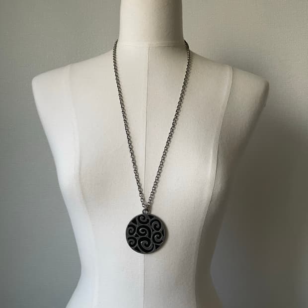 Ethnic Snail Big Circle Long Necklace