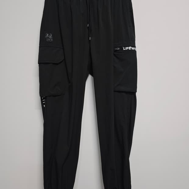 LIFEWORK 블랙 카고 조거 팬츠