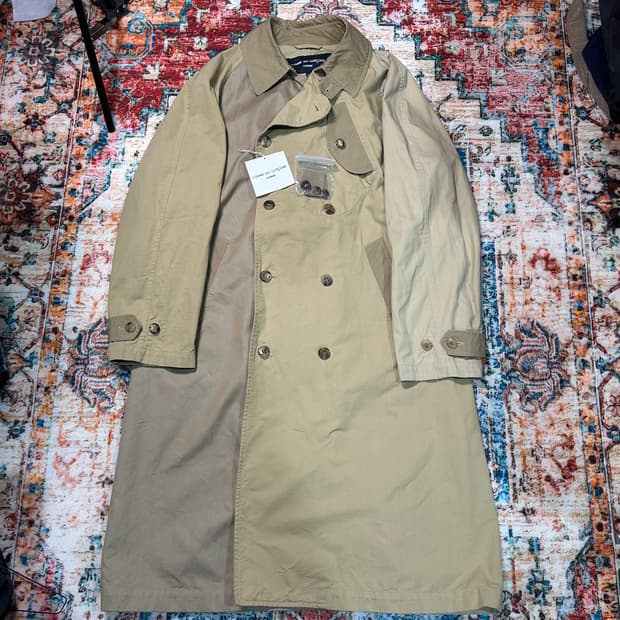 [2XL] 꼼데가르송 옴므 패치워크 트렌치코트 AD2021