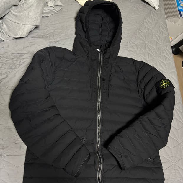 [XL] 스톤아일랜드 룸우븐 경량패딩 후드 자켓 집업 봄버 롱패딩