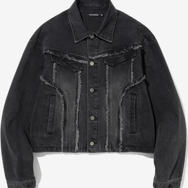 XL낫포너드 크롭 데님 자켓 블랙 