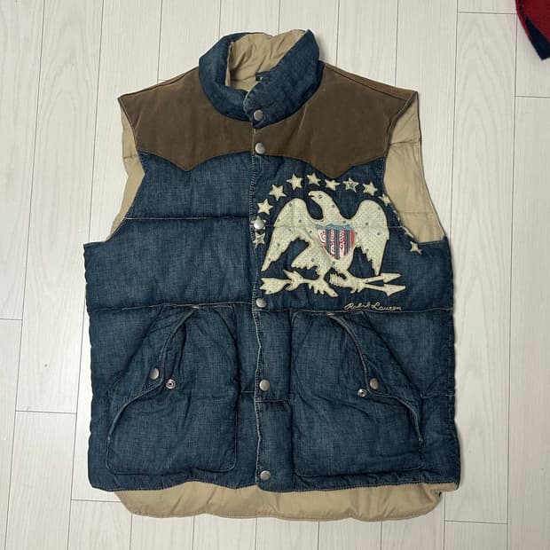 데님 앤 서플라이 데님 패딩 베스트