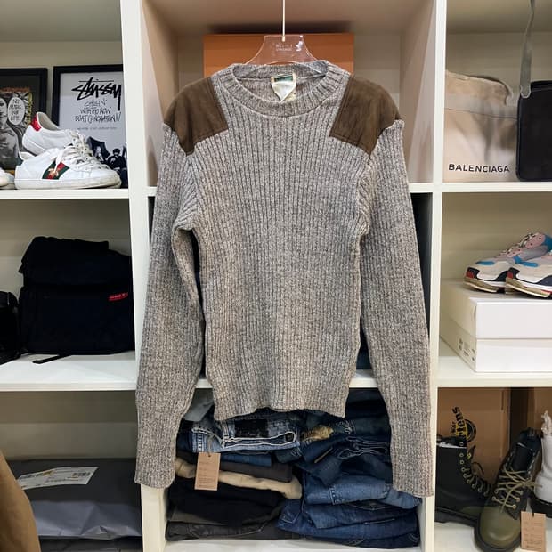 80‘s 엘엘빈 스웨이드 울 니트 XL