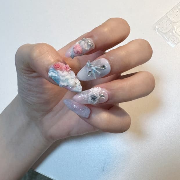 빈티지 로맨스 수제 네일