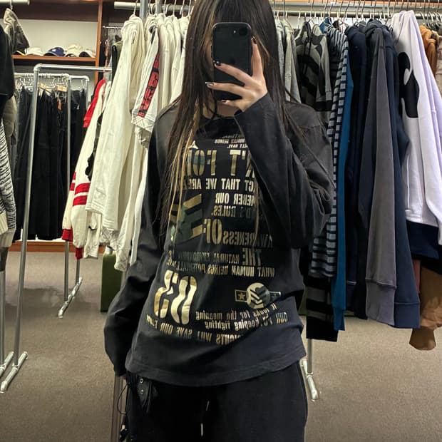 L)Beaumont Carr 빈티지 카모 레터링 롱슬리브