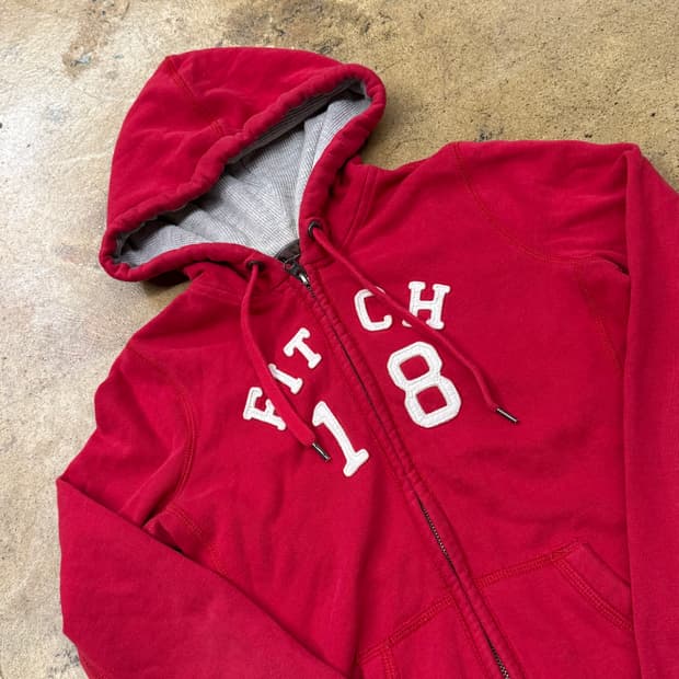 아베크롬비 레드 후드집업