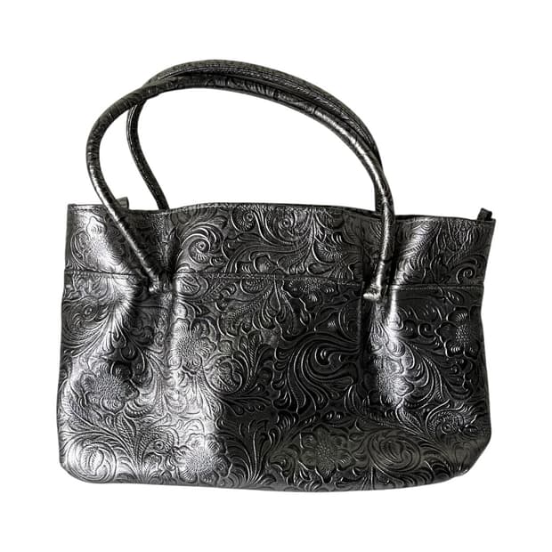 [JPN] 재팬 빈티지 패턴 실버 핸드백