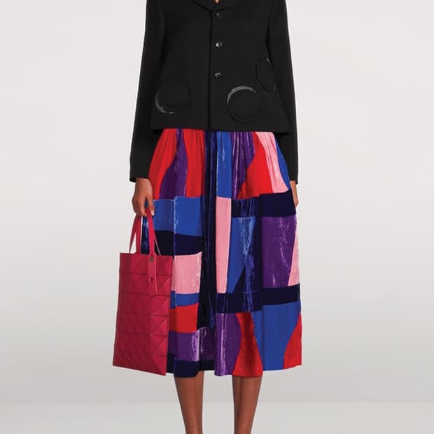 꼼데가르송 패치워크 벨벳스커트