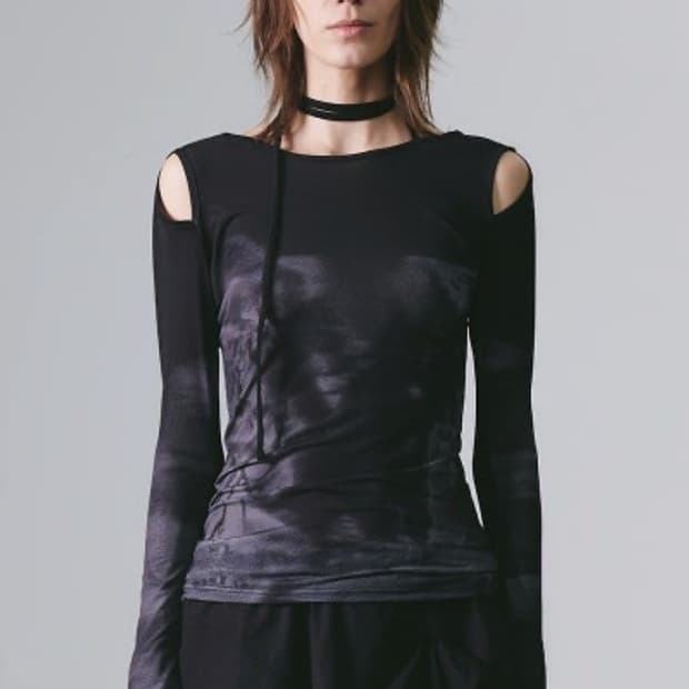 Nache Cut out slim fit long sleeve black