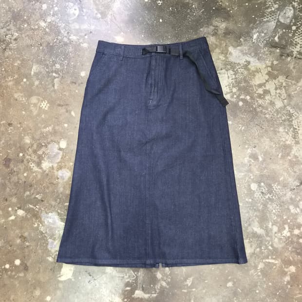 M-L) MUJI 무인양품 인디고 벨티드 데님스커트 무지 청치마