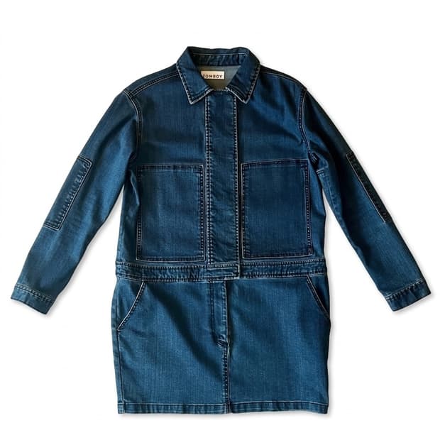 TOMBOY 데님 원피스 (유니크한 워크웨어 감성)