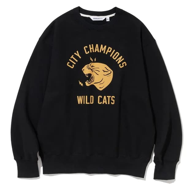 유니폼브릿지 와일드 캣 스웻셔츠 블랙