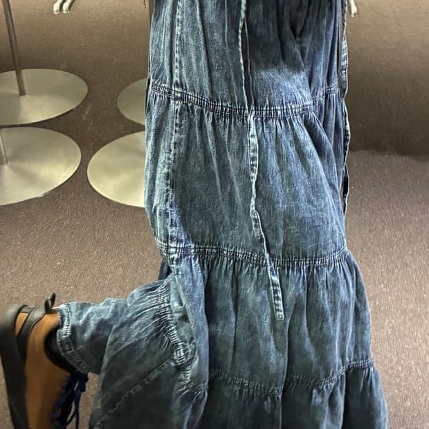 M)Japanese vintage 여성 데님 롱 스커트