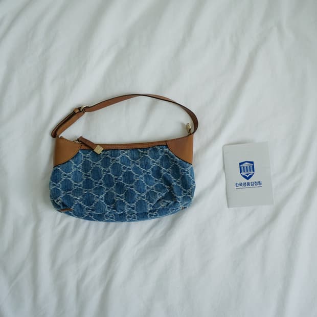 [Gucci] GG Canvas Denim Mini Hobo Bag