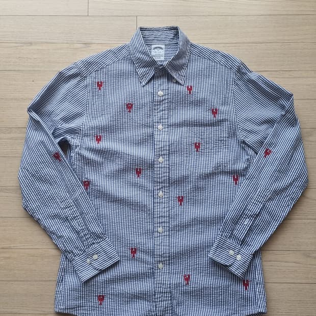 브룩스브라더스 시어서커 랍스터 스트라이프 셔츠