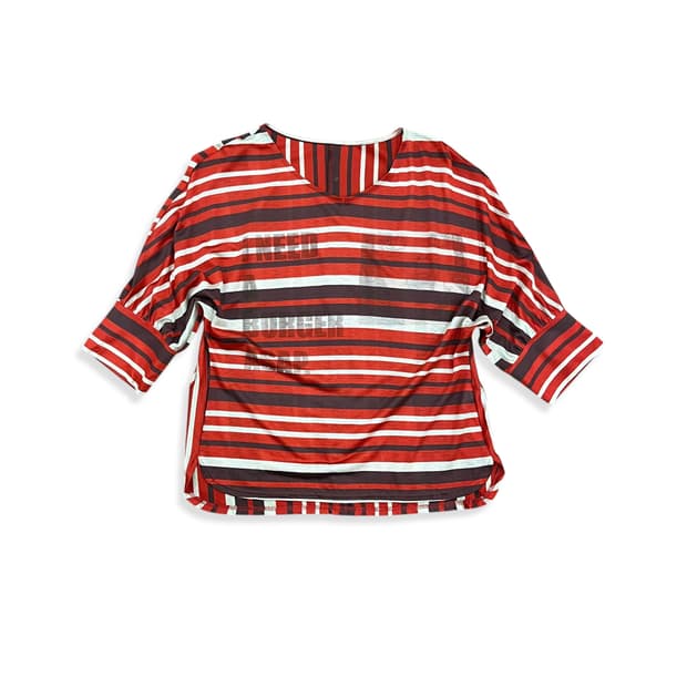 Lettering Red Stripe Top