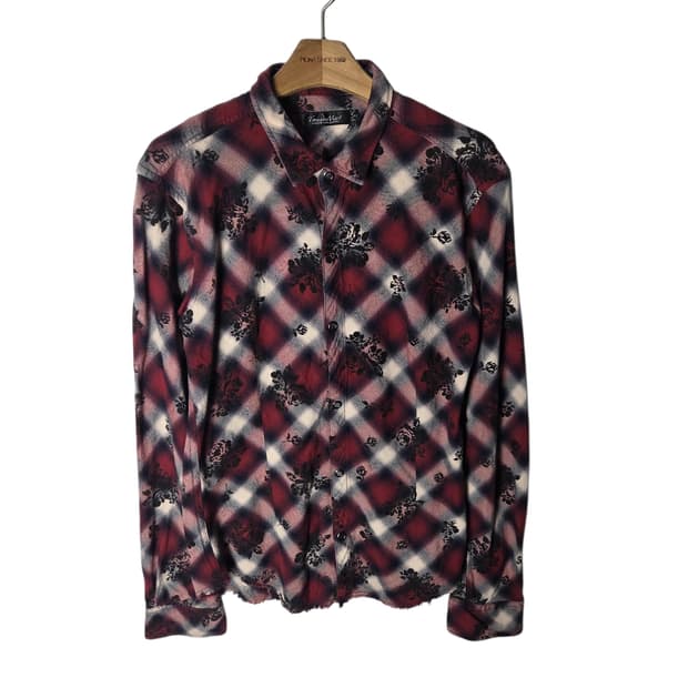 [TornadoMart] 00s 토네이도마트 로즈 디테일 체크 셔츠