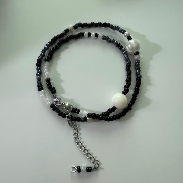 🌊 딥블루 펄 투웨이 목걸이