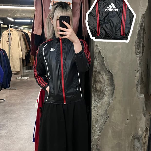 아디다스 슬림핏 바람막이 블랙 L #csz3172
