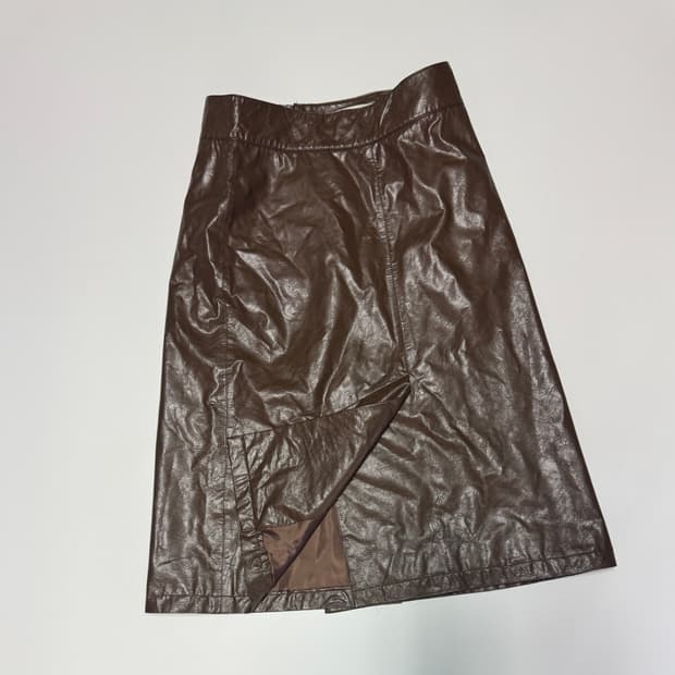 인사일런스 우먼 페이크 레더 락시크 스커트