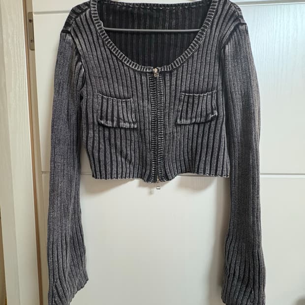 크롭 2way 지퍼 가디건 (오프숄더로 연출 가능)