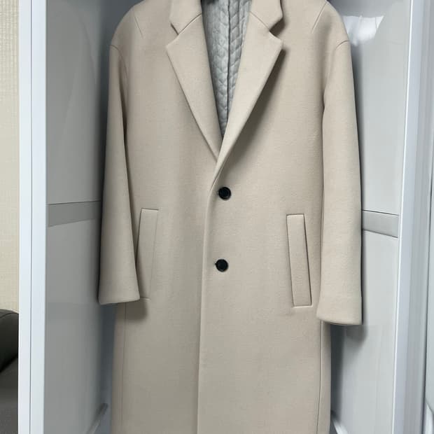 시스템옴므 캐시미어 퓨어베이지 오버핏 코트 100사이즈