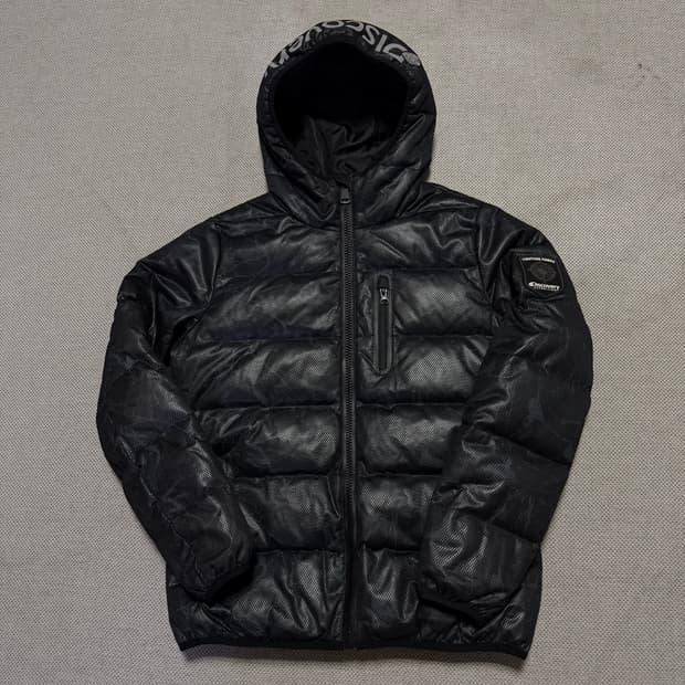 디스커버리 패턴 후드 패딩자켓