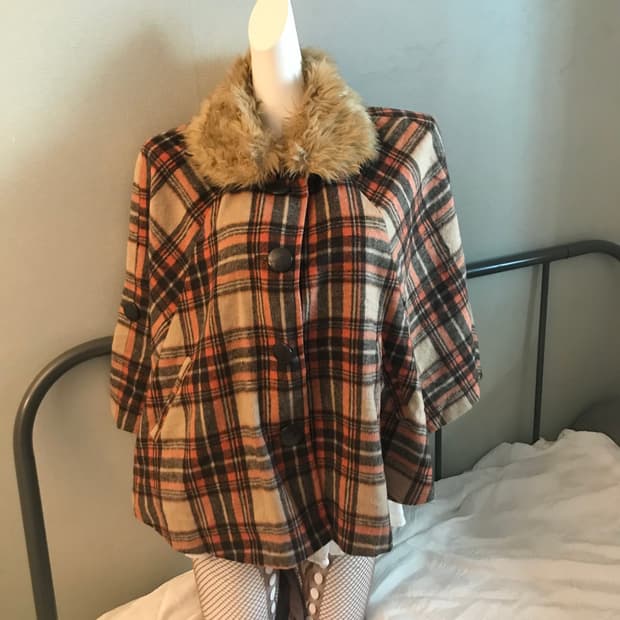 Cornflake 라떼갸루 모리걸 미소녀 퍼 케이프 판초