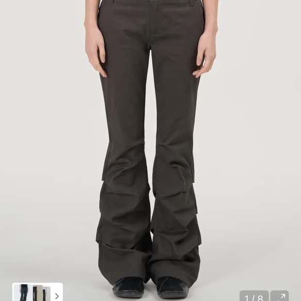 페플리 셔링 부츠컷 팬츠 차콜 s