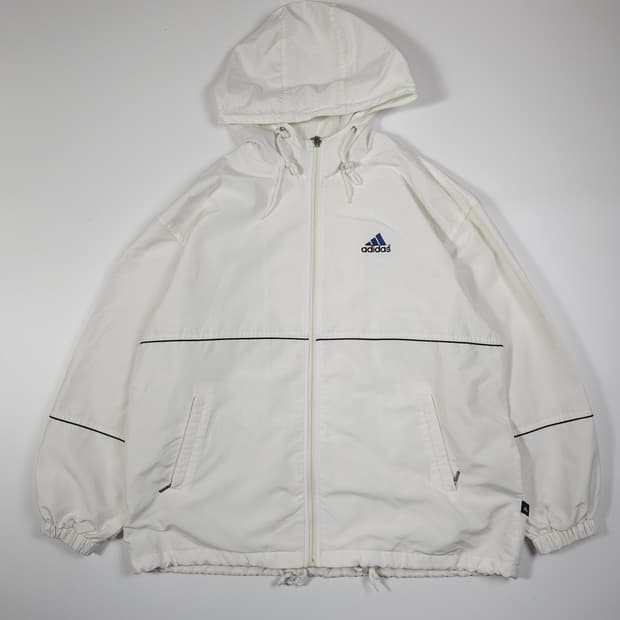 아디다스 올드스쿨 화이트 바람막이 