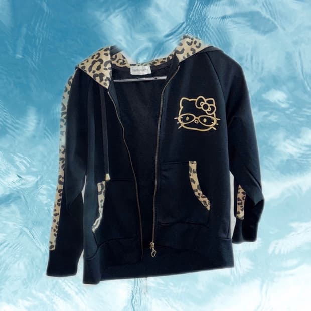 헬로키티 레오파드 후드집업 