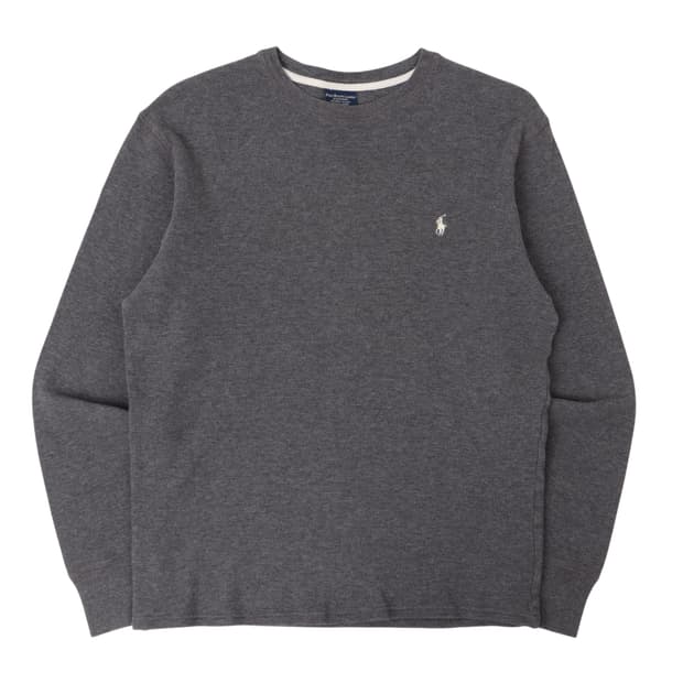 폴로 랄프로렌 챠콜 그레이 와플 롱슬리브