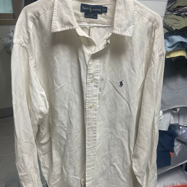 폴로 아이보리 린넨 실크 셔츠 XL
