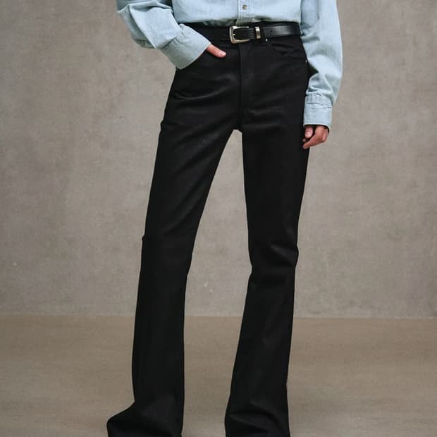 엘무드 잔느 플레어 데님 퓨어블랙