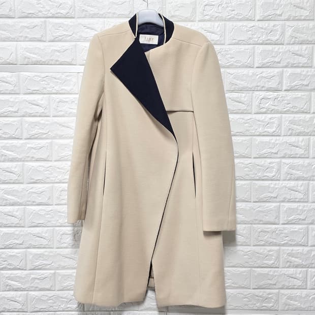 택포) 한섬 타임 TIME  베이지 코트 S 