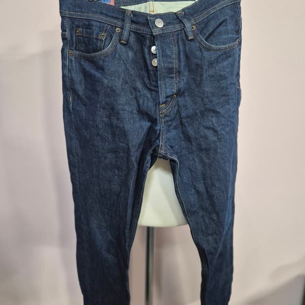 아크네 스튜디오 데님 버튼 플라이 진청