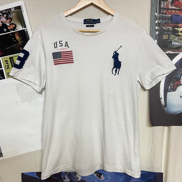 폴로 성조기 반팔 티셔츠