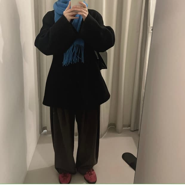 아모멘토 아워글라스코트/ Hourglass Half Coat, Black