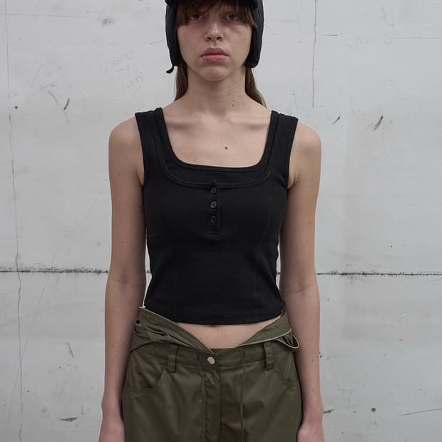 LCDC 더블 레이어드 탱크 탑 블랙 M